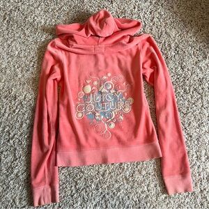 Juicy Couture - Women’s Pink Y2K Velour Logo Zip Hoodie (M)
